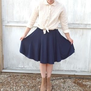Navy Swing Skirt